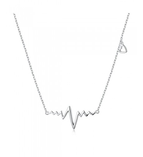 Sterling Silver Heartbeat Heart Necklace