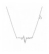 Sterling Silver Heartbeat Heart Necklace