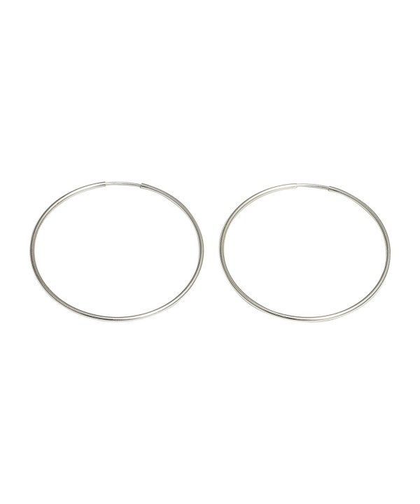 Medium Continuous Endless Silver Earrings