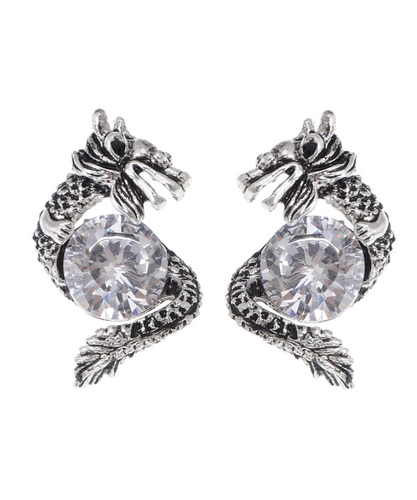 Alilang Silvery Protective Rhinestone Earrings