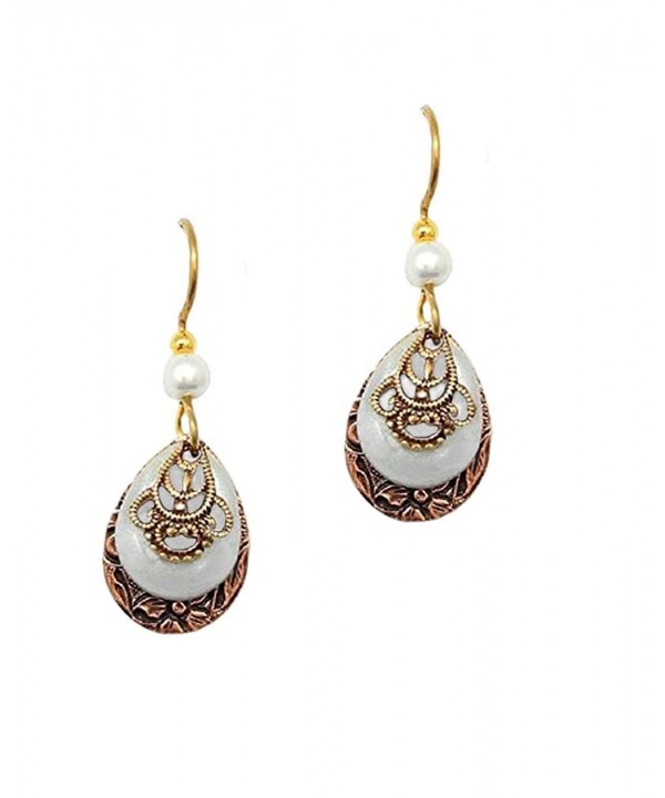 Silver Forest Teardrops Goldtone Filagree