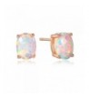 GEMSME Created Earrings rose gold plated base created opal