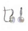 Classical Sterling Earrings Zirconia Freshwater