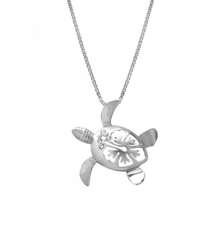 Sterling Silver Hibiscus Necklace Pendant