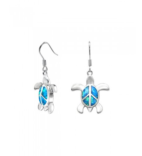 Sterling Silver Turtle Earrings Simulated