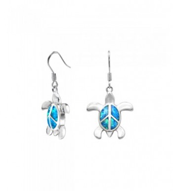 Sterling Silver Turtle Earrings Simulated