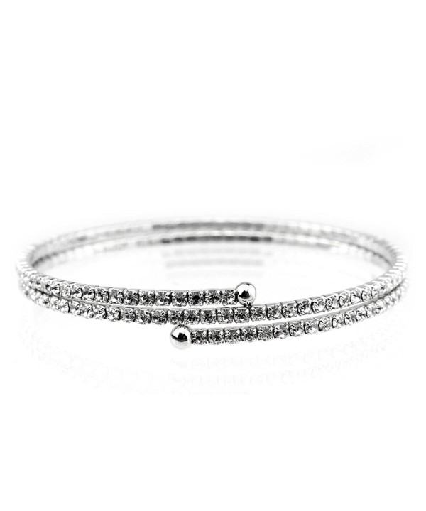 Womens Swarovski Crystal Bracelet Silver Tone