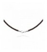 Braided Leather Necklace Choker Sterling