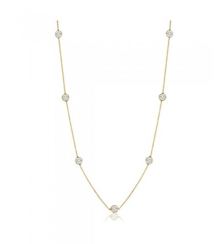 NYC Sterling Zirconia Station Necklace