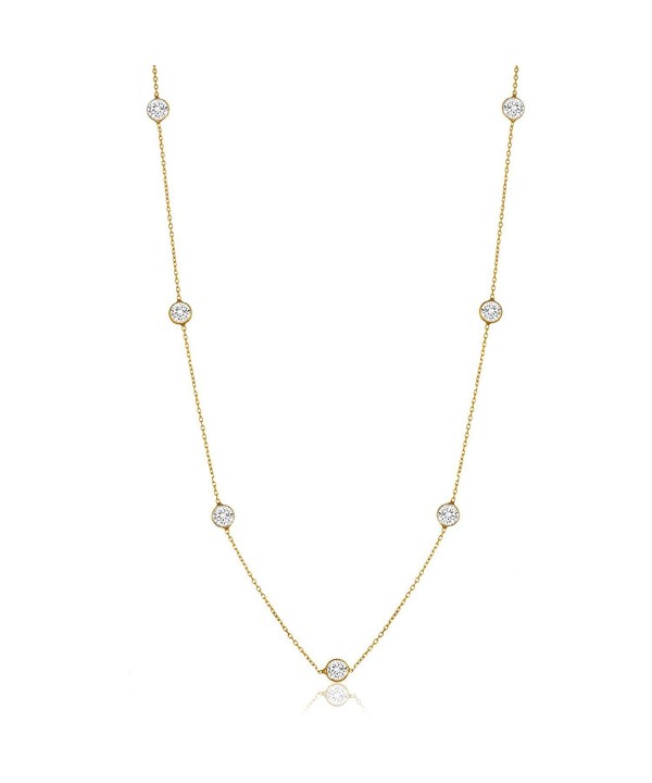 NYC Sterling Zirconia Station Necklace