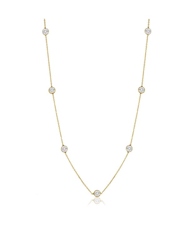 NYC Sterling Zirconia Station Necklace