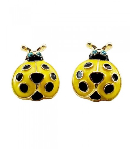 DaisyJewel Yellow Ladybug Stud Earrings