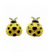 DaisyJewel Yellow Ladybug Stud Earrings