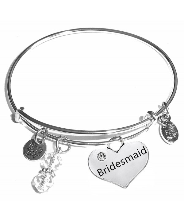 Message Expandable Bangle Bracelet Bridesmaid