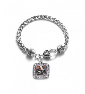 Motorcycle Classic Silver Crystal Bracelet