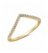 Gold Tone Chevron Stackable Sterling Silver