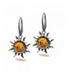 Sterling Silver Flaming Leverback Earrings