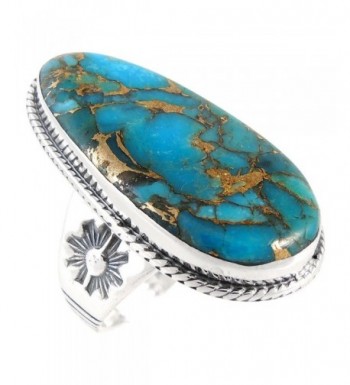 Turquoise Ring Sterling Silver Genuine