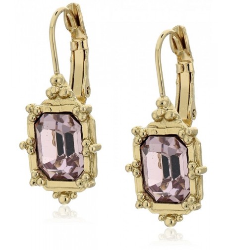 1928 Jewelry Gold Tone Faceted Earrings