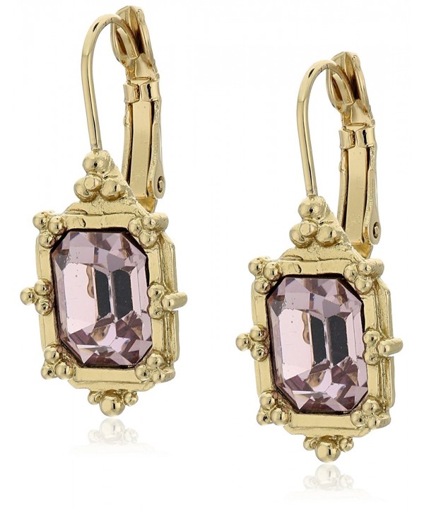 1928 Jewelry Gold Tone Faceted Earrings