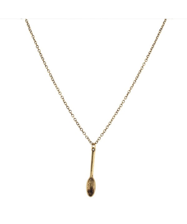 Lux Accessories Burnished Necklace Spoonful