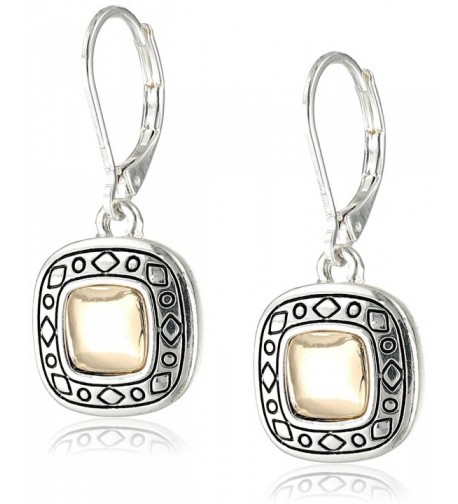 Napier Pattern Two Tone Leverback Earrings