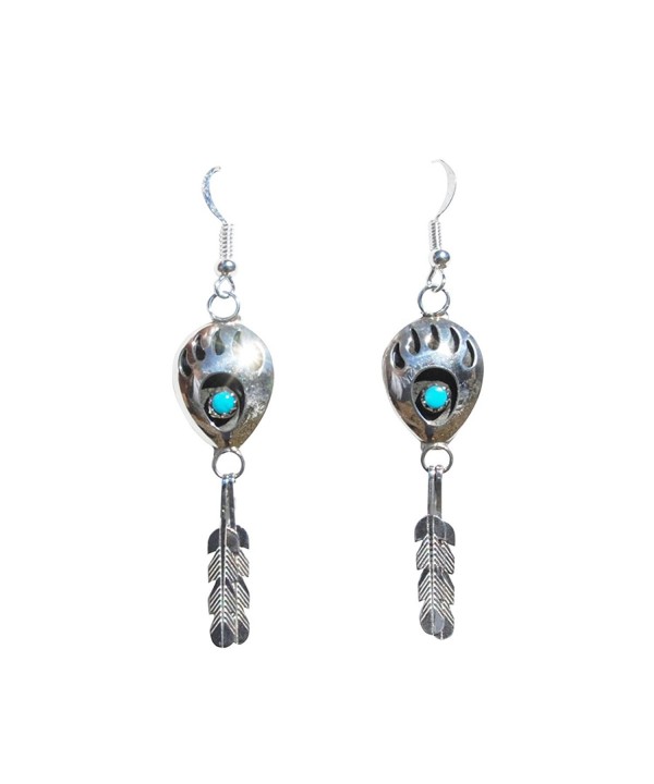 Hanging Feather Turquoise Handcrafted Earrings