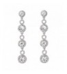 BriLove Wedding Chandelier Earrings Silver Tone