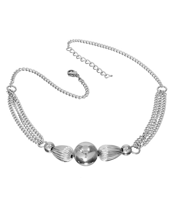 S Michael Designs Stainless Fluted Necklace