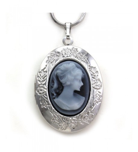 Cameo Locket Pendant Necklace Charm