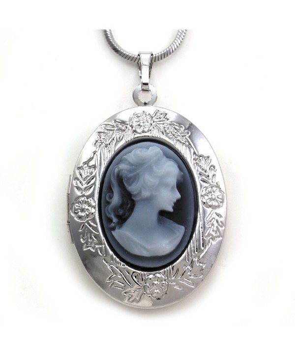 Cameo Locket Pendant Necklace Charm