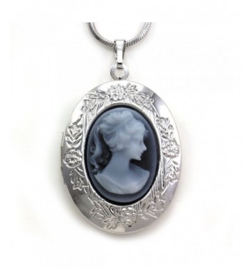 Cameo Locket Pendant Necklace Charm