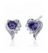 Simulated Alexandrite Earrings Sterling Rhodium