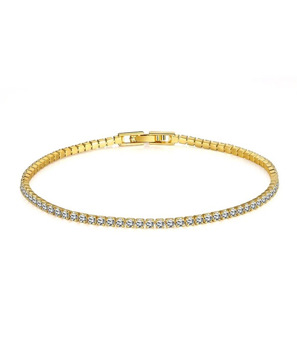 Sterling Gold Plated Swarovski Zirconia Round Cut