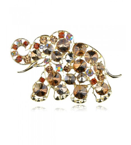 Alilang Golden Colored Rhinestones Elephant