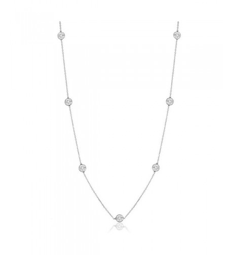 Sterling Silver Zirconia Station Necklace