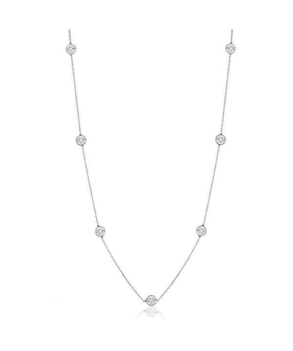 Sterling Silver Zirconia Station Necklace