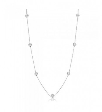 Sterling Silver Zirconia Station Necklace