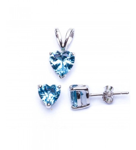 Simulated Aquamarine Pendant Sterling SC811168 AQ