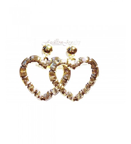 Clip Earrings Bamboo Heart Gold