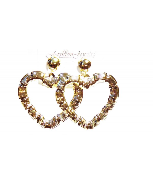 Clip Earrings Bamboo Heart Gold