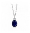 Sapphire Sterling Silver Pendant Chain