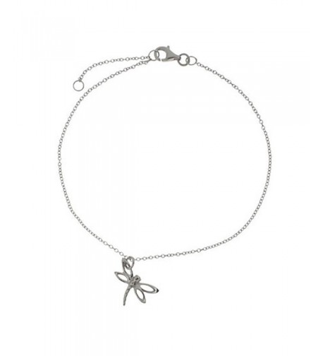 Sterling Silver Dragonfly Anklet Bracelet