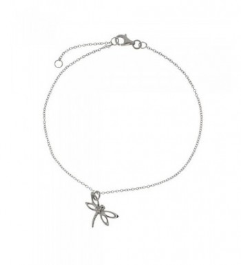 Sterling Silver Dragonfly Anklet Bracelet