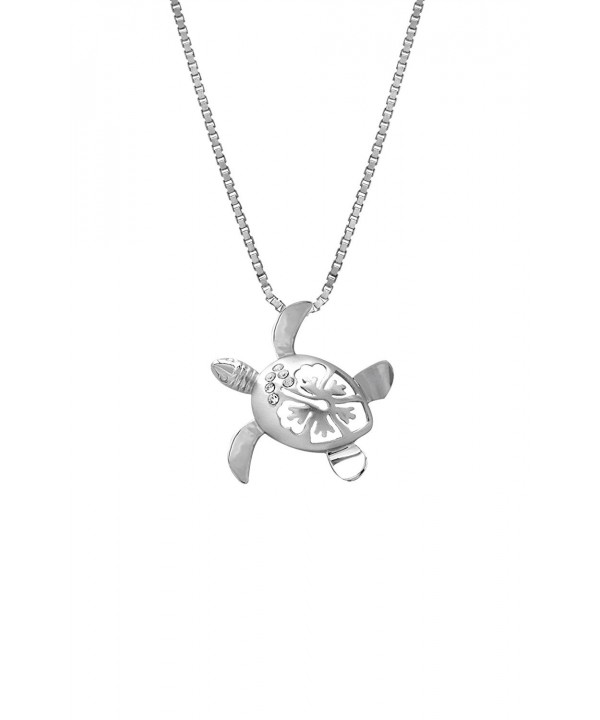 Sterling Silver Hibiscus Necklace Pendant