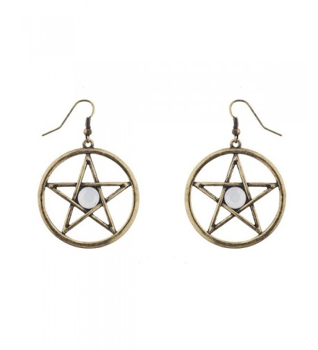 Lux Accessories Goldtone Pentagram Earrings