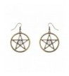Lux Accessories Goldtone Pentagram Earrings