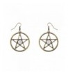 Lux Accessories Goldtone Pentagram Earrings