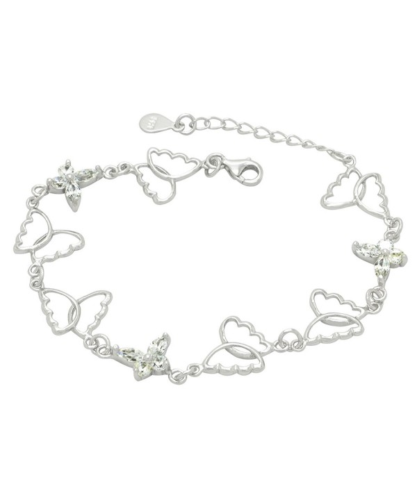 Sterling Silver Butterfly Chain Bracelet