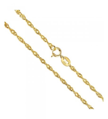 Sterling silver necklace Twisted 30inch yellow gold plated silver